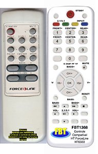 Controle Remoto Compatível p/ HT ForceLine HT6333 FBT1368