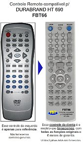 Controle Remoto Compatível p/ Durabrand HT690 FBT66