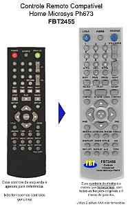 Controle Remoto Compatível p/ Home Microsys Ph673 FBT2455