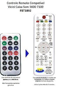 Controle Remoto Compatível p/ Vicini VC5600 7100 FBT1892