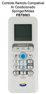 Controle Remoto Compatível Ar Condicionado Springer/Mídea FBT8063