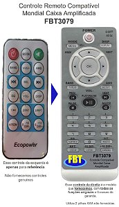 Controle Remoto Compatível Mondial Caixa Amplificada FBT3079