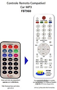 Controle Remoto Compatível Car Mp3 Fiat Punto FBT960