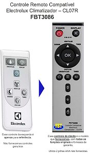 Controle Remoto Compatível Electrolux Climatizador – CL07R FBT3086