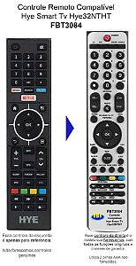 Controle Remoto Compatível Smart Tv Hye hye32NTHT FBT3084