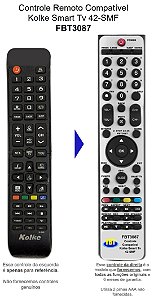 Controle Remoto Compatível Tv Kolke 42-SMF M-S48 FBT3087