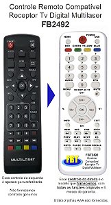 Controle Remoto Compatível Receptor Tv Digital Multilaser FB2492
