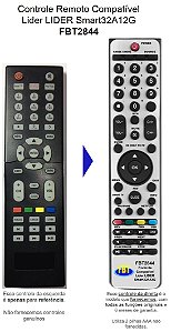 Controle Remoto Compatível Lider LIDER SMART32A12G FBT2844