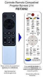 Controle Remoto Compatível Projetor Byintek U14 FBT3092
