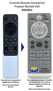 Controle Remoto Compatível Projetor Byintek U14 FBT3092