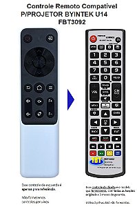 Controle Remoto Compatível Projetor Byintek U14 FBT3092