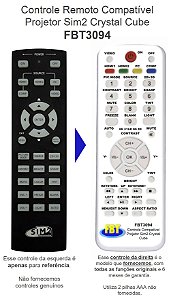 Controle Remoto Compatível Projetor Sim2 Crystal Cube FBT3094