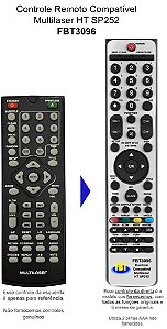 Controle Remoto Compatível Multilaser DVD SP252  FBT3096
