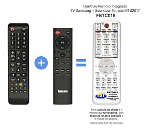 Controle Remoto TV Samsung + Soundbar Tomate MTS2017 FBTC016