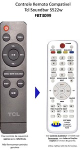 Controle Remoto Compatível TCL SoundBar S522W FBT3099