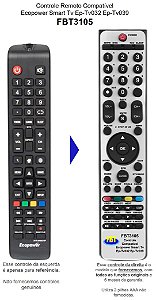 Controle Remoto Compatível Ecopower Tv EP-Tv032 EP-Tv039 FBT3105