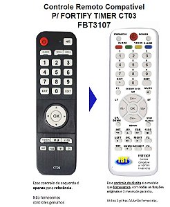 Controle Remoto Compatível Fortify Timer CT03 FBT3107