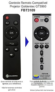 Controle Remoto Compatível Projetor Goldentec GT3500 FBT3109