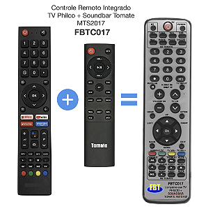 Controle Remoto Integrado Tv Philco + Soundbar Tomate MTS2017 FBTC017