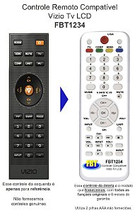 Controle Remoto Compatível Vizio Tv LCD FBT1234