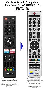 Controle Remoto Compatível Aiwa Smart Tv Aw32B4SM(V2) FBT3128