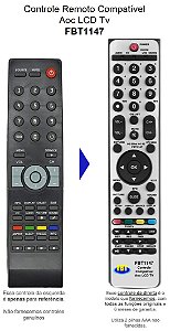 Controle Remoto Compatível Aoc LcdTv FBT1147