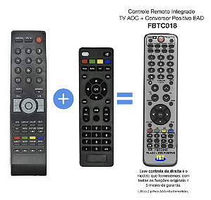 Controle Remoto Integrado TV AOC + CONVERSOR POSITIVO EAD FBTC018