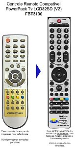 Controle Remoto Compatível PowerPack Tv Lcd-32SD V2 (RPT) FBT3130