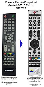 Controle Remoto Compatível Genio G-3201D Tv Lcd FBT2928