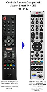 Controle Remoto Compatível Smart Tv Vizzion 40E2 FBT3133