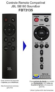 Controle Remoto Compatível JBL SB180 Soundbar FBT3135