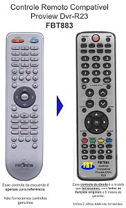 Controle Remoto Compatível Proview Dvr-R23 FBT883