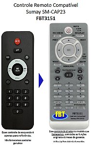 Controle Remoto Compatível Sumay Sm-Cap23 FBT3151