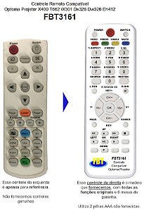 Controle Remoto Compatível Optoma Projetor X400 FBT3161
