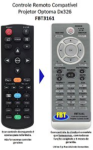 Controle Remoto Compatível Optoma Projetor X400 FBT3161