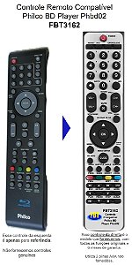 Controle Remoto Compatível Philco BD PHBD02 FBT3162