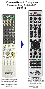 Controle Remoto Compatível Sony Home Theater Rm-AAP001 FBT3121