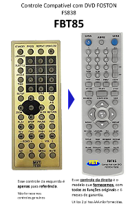 Controle Remoto Compatível Para Foston Fs838 Dvd Fbt85