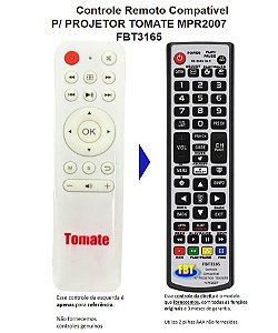 Controle Remoto Compatível Projetor Tomate MPR2007 FBT3165
