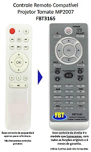 Controle Remoto Compatível Projetor Tomate MPR2007 FBT3165