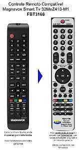 Controle Remoto Compatível Magnavox Smart Tv 32Mez413-M1 FBT3166