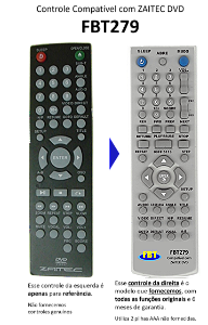 Controle Remoto Compatível Para Zaitec Dvd Fbt279