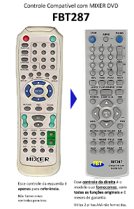 Controle Remoto Compatível Para Mixer Dvd Fbt287
