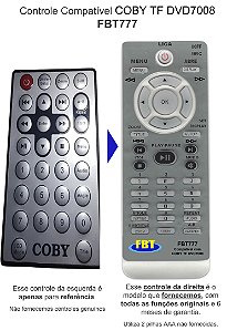 Controle Compatível C/ Coby TF DVD7008 FBT777