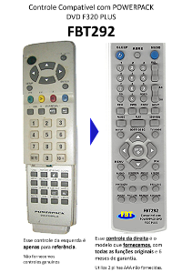 Controle Remoto Compatível Para Powerpack Dvdf320plus Fbt292