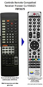 Controle Remoto Compatível Pioneer Receiver Cu-VSX023 FBT3175
