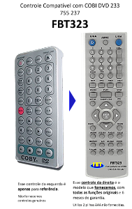 Controle Remoto Compatível Para Cobi Dvd 233 755 237 Fbt323