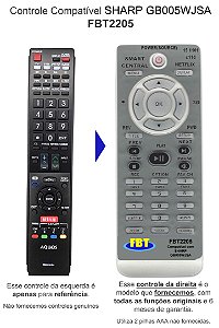 Controle Compatível Sharp GB005WJSA FBT2205