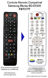 Controle Remoto Compatível Samsung Bluray BD-E5300 FBT3177