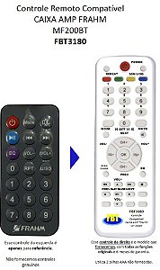 Controle Remoto Compatível Frahm Caixa Amp MF200BT(V2) FBT3180